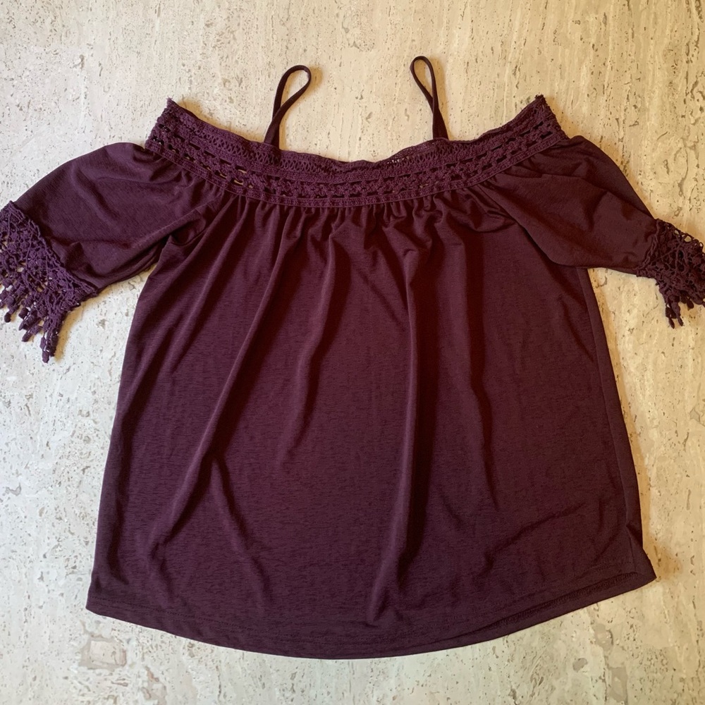 Large Rue21 Maroon off shoulder top